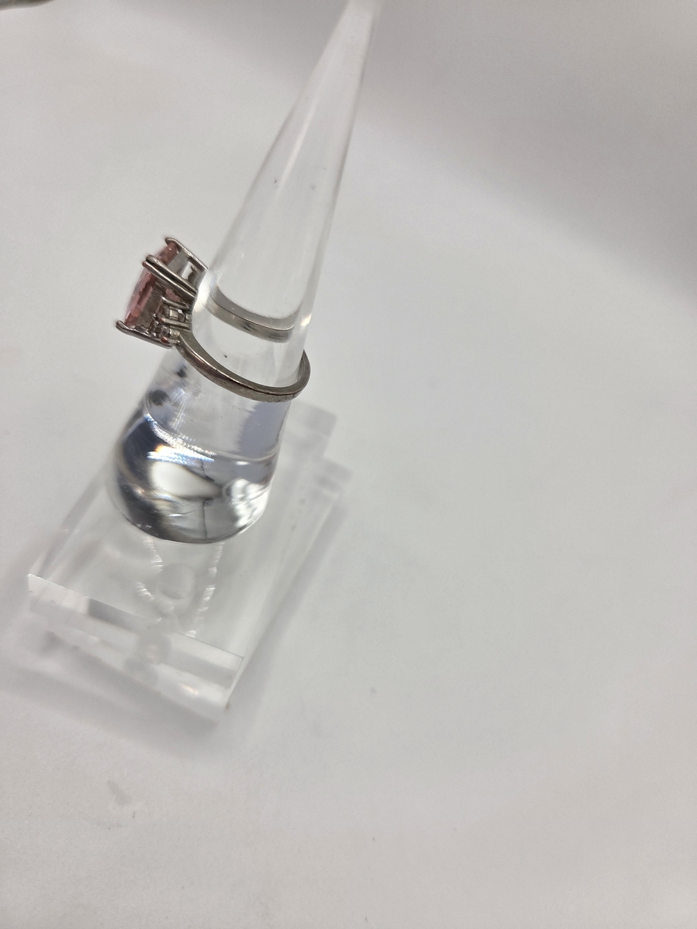 Anabela Chan Emerald Cut Pink Cubic Zirconia Cocktail Ring Size 6 - Picture 7 of 8